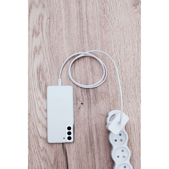 Зарядное устройство Forcell USB-A / 2x USB-C 3.45A GaN 70W PD QC 4.0, серый