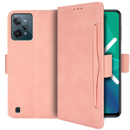 Футляр з клапаном для Realme C31, Card Slot, рожевий