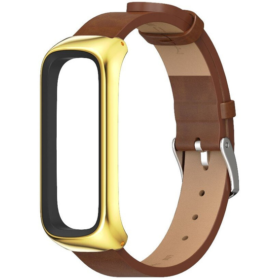 Кожаный ремешок для часов Samsung Galaxy Fit 2 SM-R220, Brow