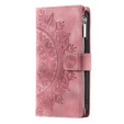 Откидной чехол для Xiaomi Redmi Note 13 Pro 4G / Xiaomi Redmi Note 14S / Xiaomi Poco M6 Pro 4G, Mandala, розовый rose gold