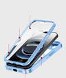 Чехол для iPhone 16E, Shockproof, со стеклом, для MagSafe, синий