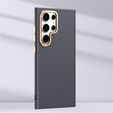 Шкіряний чохол для Samsung Galaxy S25 Ultra, leather hybrid, сірий