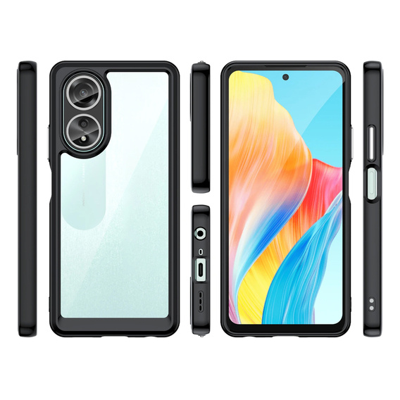Чехол до Oppo A58 4G, Fusion Hybrid, прозрачный / черный
