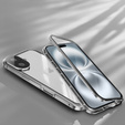 Чохол для iPhone 16, Magnetic Dual Glass, сріблястий