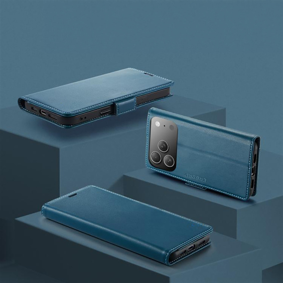 Глянцевый чехол-кошелек из личи с клапаном для iPhone 17 Pro Max