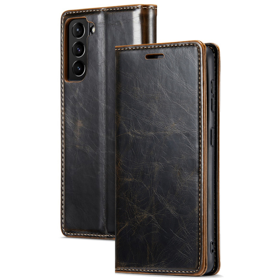 Откидной чехол для Samsung Galaxy S23, ERBORD Waxy Wallet, коричневый