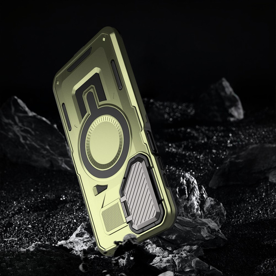 Чохол для Samsung Galaxy A16, Military MagSafe with camera protection, зелений