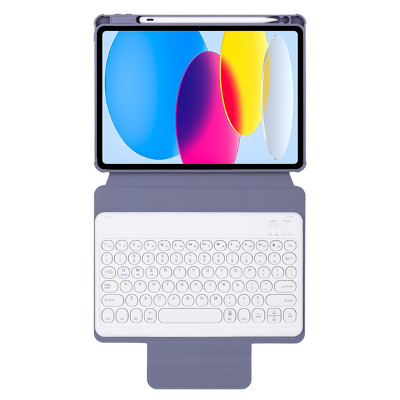 Чехол клавиатура для iPad 11" 2025 A16 (11 gen.) / iPad 10.9" 2022 (10 gen.), Rotary 360° Leather, фиолетовый