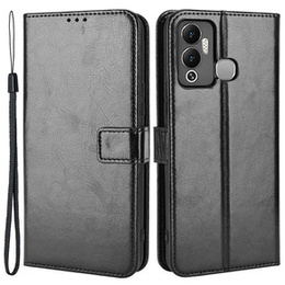 Откидной чехол для Infinix Hot 12 Play 4G, Crazy Horse Wallet, чёрный