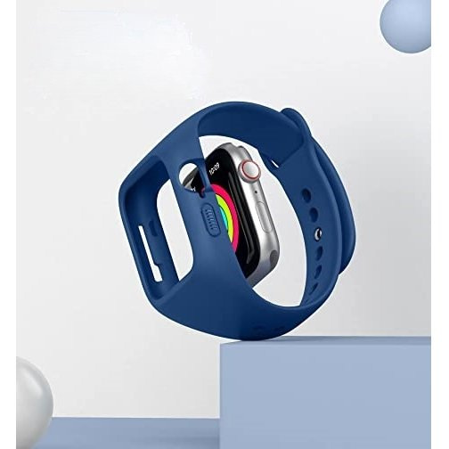 Ремінець + чохол Suritch для Apple Watch 4/5/6/7/8/SE 44/45mm, синій