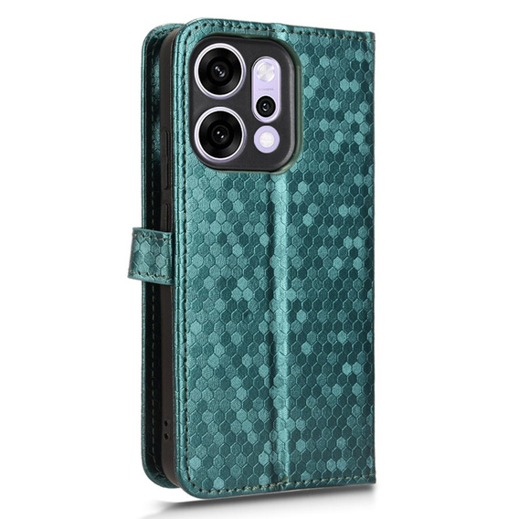 Чехол с откидной крышкой для Oppo Reno 14, Wallet Rhombus, зеленый