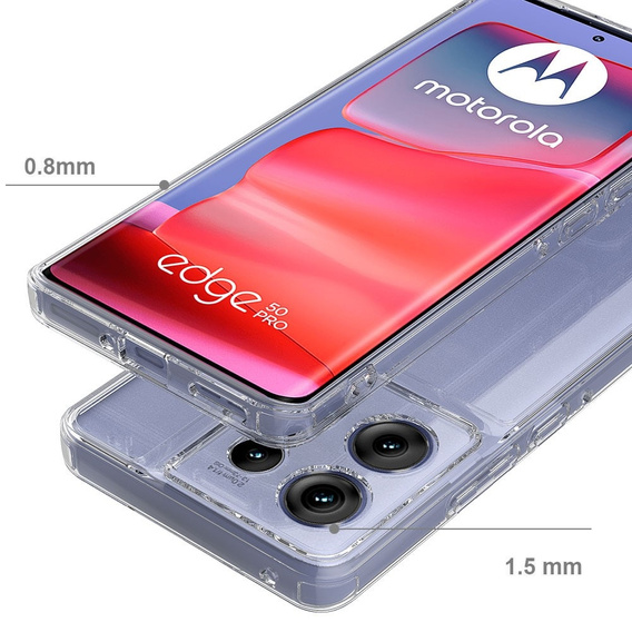 Чехол до Motorola Edge 50 Pro 5G, Fusion Hybrid, прозрачный