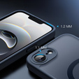 Чохол для iPhone 16E, для MagSafe, ERBORD Matt Case, чорний + захисне скло