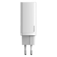 Мережевий зарядний пристрій Baseus GaN2 Lite 65 Вт USB-C + USB-A, білий (ЄС)