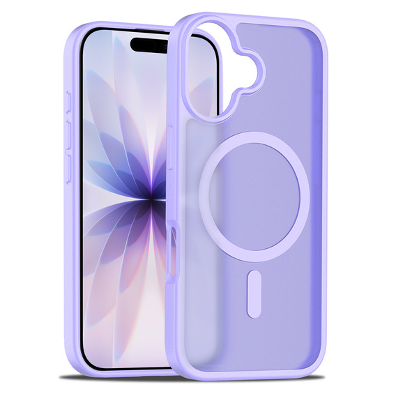Матовый чехол для iPhone 17, для MagSafe, полупрозрачный фиолетовый