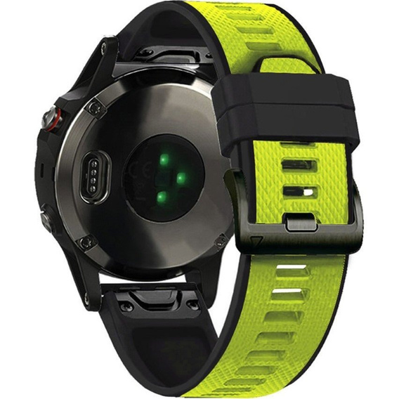 Силиконовый ремешок для Garmin Fenix 5/6/7 Forerunner 945/935, Lime / Black