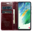 Флип-кейс CASEME для Samsung Galaxy S21 FE, Waxy Textured, красный