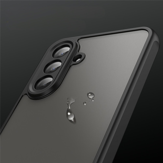 Матовий чохол для Samsung Galaxy A17 5G, димчастий з чорними боковинами