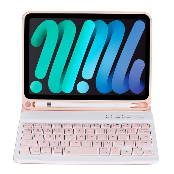 Чохол з Bluetooth-клавіатурою для iPad mini 8.3" 2021 (6 gen.) / iPad mini 8.3" 2024 (7 gen.), рожевий