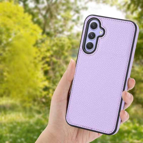 Кожаный чехол для Samsung Galaxy A54, Lychee leather Case, фиолетовый