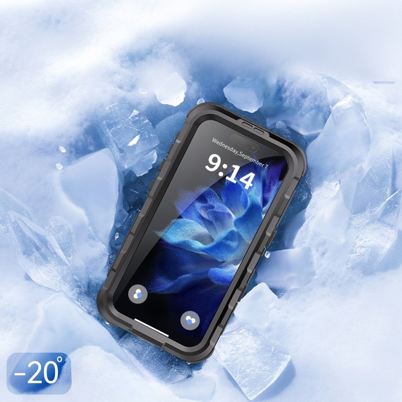 IP68 Водонепроницаемый чехол для iPhone 16, SHELLBOX MagSafe, чёрный