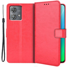 Футляр з клапаном для Motorola Edge 40 Neo, Crazy Horse Wallet, червоний