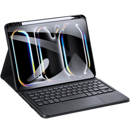 Чохол + клавіатура Apple iPad Pro 13" 7 gen. 2024, Dux Ducis TouchPad Leather Pen Slot, чорний