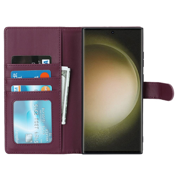Чохол-скринька для Samsung Galaxy S23 Ultra, гаманець, для MagSafe, зелений, з клапаном, для Samsung Galaxy S23 Ultra, гаманець, для MagSafe, бордовий