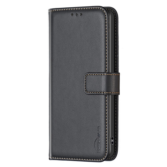Откидной чехол для Samsung Galaxy A25 5G, BINFEN Wallet, чёрный + 9H стекло  