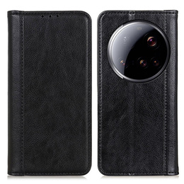 Флип-кейс для Xiaomi 15 Ultra, Split Leather, чёрный