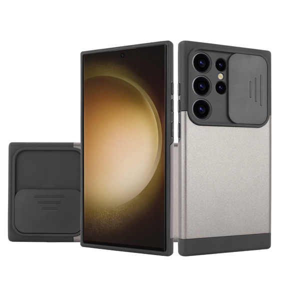 Чoхол до Samsung Galaxy S24 Ultra, ERBORD MagProtect Slide Camera, сірий gunmetal