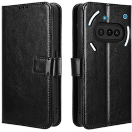 Откидной чехол для Nothing Phone 3A, Crazy Horse Wallet, чёрный
