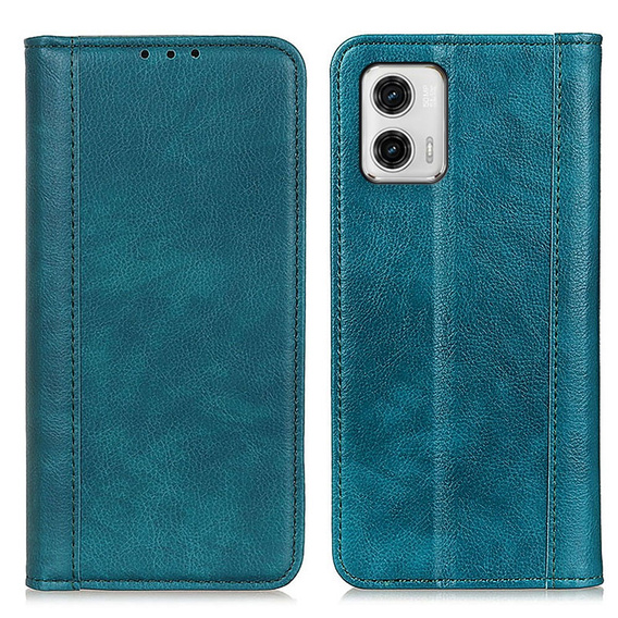 Флип-кейс для Motorola Moto G73 5G, Split Leather, бирюзовый