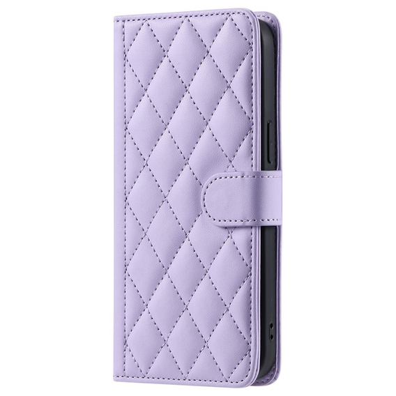 чехол-крышка для Samsung Galaxy S25 FE, Rhombus Crossbody Leather, фиолетовый
