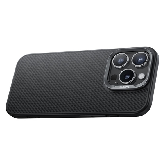 Кевларовий чохол BENKS для iPhone 16 Pro Max, для MagSafe, Carbon Fiber, чорний