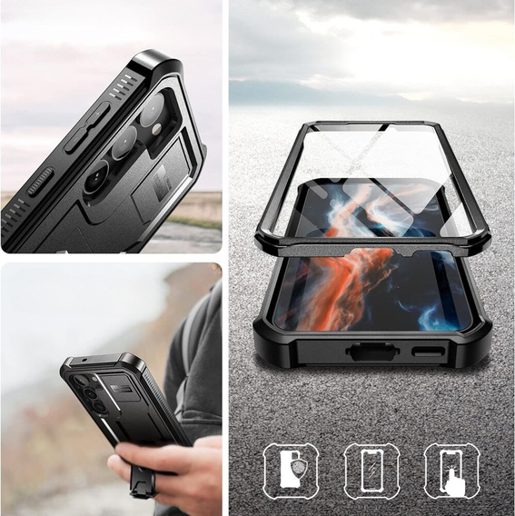 Бронированный чехол для Samsung Galaxy S23 Plus, Dexnor Full Body (Two Frames), чёрный