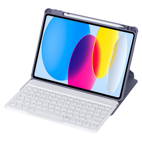 Чехол клавиатура для iPad 11" 2025 A16 (11 gen.) / iPad 10.9" 2022 (10 gen.), Rotary 360° Leather, фиолетовый