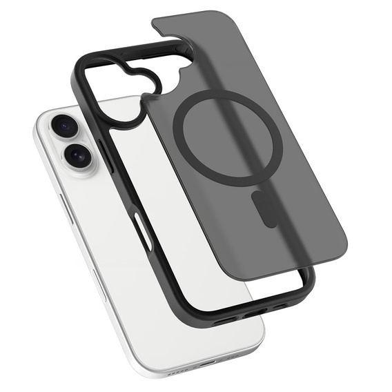 Матовий чохол для iPhone 17, для MagSafe, напівпрозорий чорний