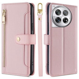 Чохол-книжка для OnePlus 12 5G, Wallet Zipper Pocket, рожевий