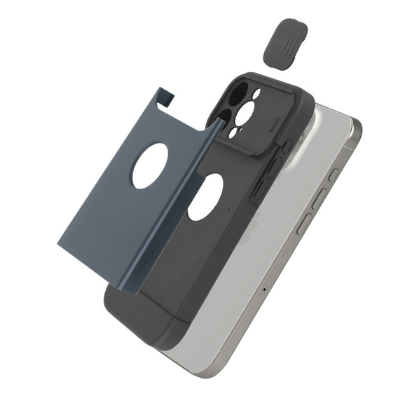 Чoхол до iPhone 15 Pro Max, ERBORD MagProtect Slide Camera, титановий синій
