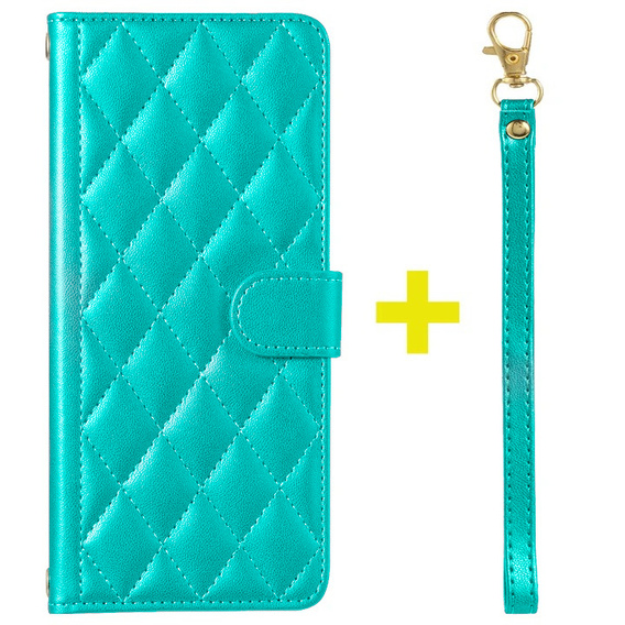 чехол-крышка для Samsung Galaxy A16, Rhombus Crossbody Leather, зелёный