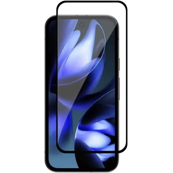 3D загартоване скло для Google Pixel 9A, чорна рамка