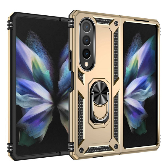 Бронированный Чехол до Samsung Galaxy Z Fold 4 5G, Nox Case Ring, золотой