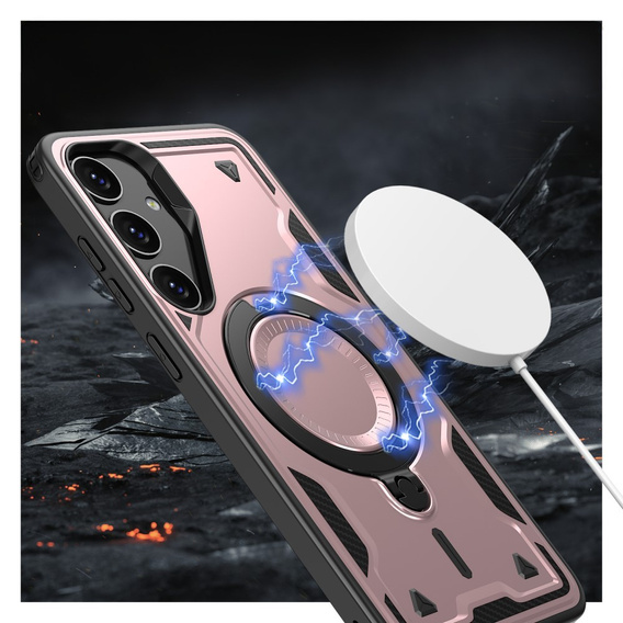 Чехол для Samsung Galaxy S24 FE, Military MagSafe, розовый