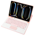 Чохол + клавіатура Apple iPad Pro 11" 5 gen. 2024, Leather Pen Slot TouchPad, рожевий