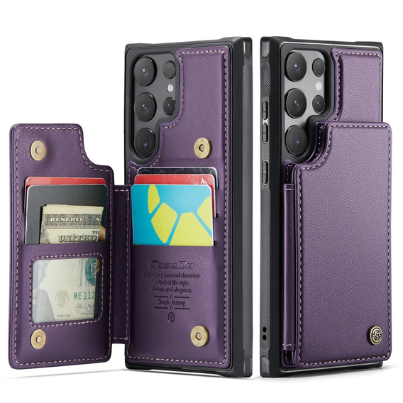 CASEME флип-кейс для Samsung Galaxy S25 Ultra, Litchi Wallet, фиолетовый