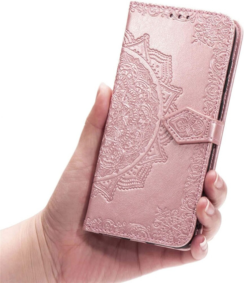 Откидной чехол для Oppo Reno 11F 5G, Mandala, розовый rose gold