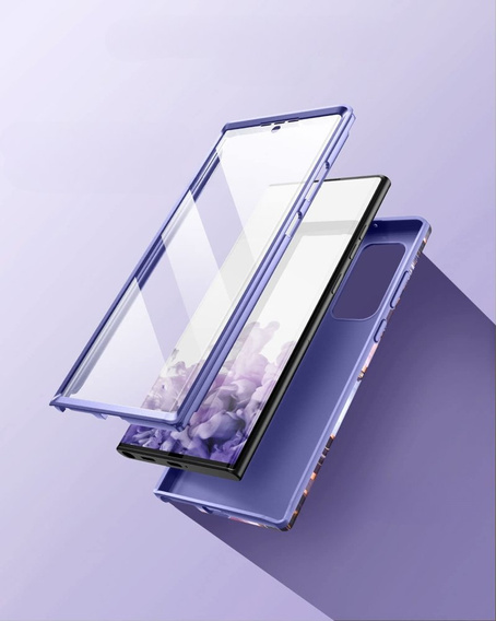 Чoхол до Samsung Galaxy S22 Ultra, Suritch Full Body Marble, фіолетовий