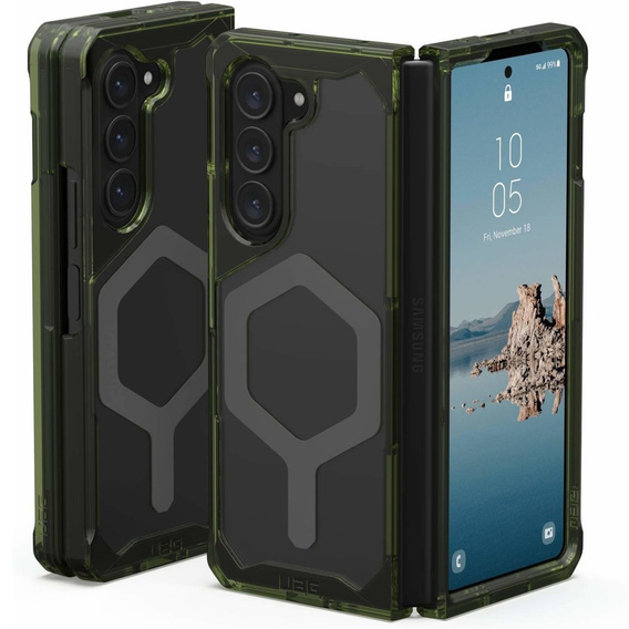 Чехол Urban Armor Gear до Galaxy Z Fold 5 5G, Plyo MagSafe, прозрачный / зеленый