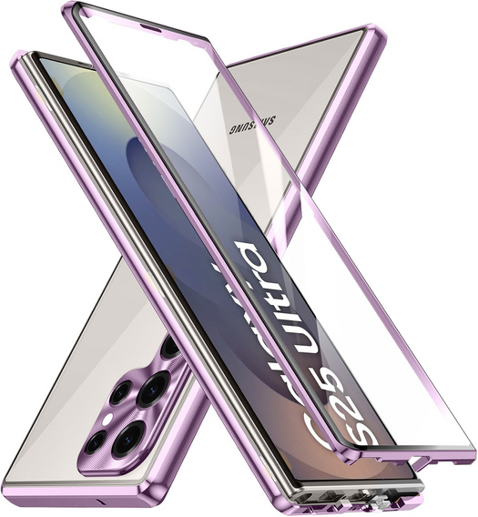 Чехол для Samsung Galaxy S25 Ultra, Magnetic Dual Glass, фиолетовый